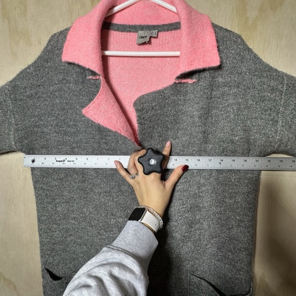 ASOS Women’s Gray and Pink Sweater/Cardigan. Soft and stretchy. Size 4 - Picture 9 of 10